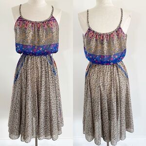 Patty O Neil Vintage 70s Disco Cheetah Maxi Dress Size Medium